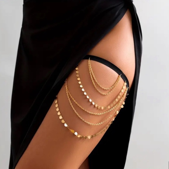 SOLD Sexy Gold Heart Tassle Girdle - Picture 2 of 5